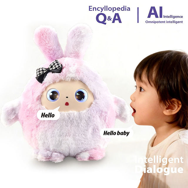 GPT Multilingual Ai Chat Robot Artificial App Control Soft Cotton Plush Doll Talking Ai Plush Toy with Dynamic Eye