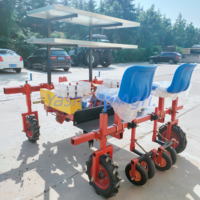 Machine à semer et repiquer les légumes agricoles, entraînée par la prise de force d'un tracteur 40 CV, boîte de vitesses, 2 rangs, pour oignons, piments, tomates