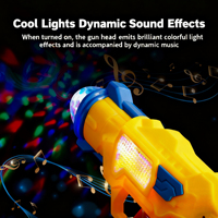 Pistolet jouet sonore lumineux pour enfants, pistolet électrique musical avec lumières LED et effets sonores pour jouer en extérieur