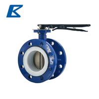 Vanne papillon à levier manuel, corps en fonte ductile avec siège en PTFE, vanne de régulation industrielle pour pipeline