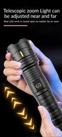 Lampe de poche tactique extérieure en alliage d'aluminium 8000mAh batterie USB Laser blanc 4 Modes torche fluorescente 4 Modes