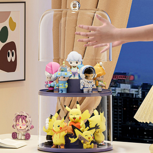 Wanuo 1/2/3 lớp Hộp Trưng Bày búp bê hộp trưng bày đồ chơi trong suốt có thể xoay hộp đựng búp bê chống bụi - Product Image 3