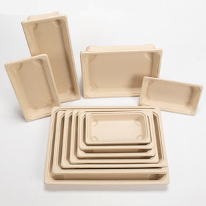 Barquette alimentaire jetable biodégradable en canne à sucre, écologique, pour événements festifs - Product Image 3