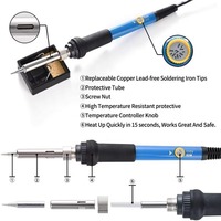 Station de soudage à température réglable 220V ou 110V 60W, fer à souder électrique avec embouts pour la réparation