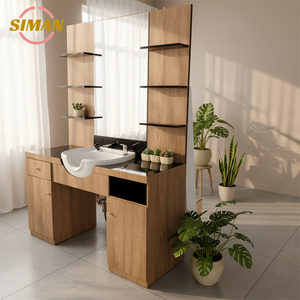 Siman Prix de gros Meuble de salle de bain avec étagère, <span class=keywords><strong>miroir</strong></span> et lavabo, avec rangement, et <span class=keywords><strong>miroir</strong></span> de coiffeur pour hôtel - Product Image 5
