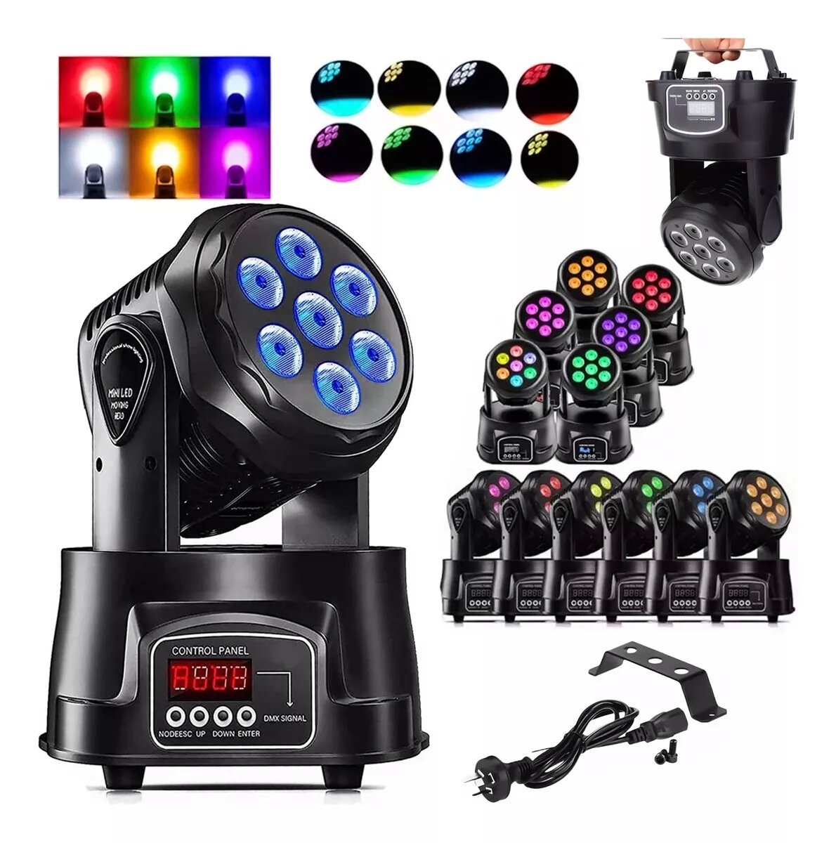 UKing 150W Lyre, RGBW LED Beam Lumière De Scène Tête Mobile Lumière De Fête Projecteur Dmx Lumière Stroboscopique Pour Noël DJ Bar Disco Club (2 PCS - 14