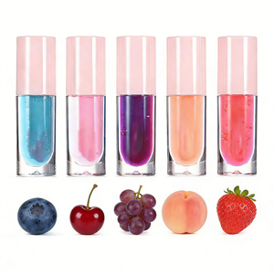 Huile à lèvres hydratante végétalienne parfumée aux fruits, longue tenue, waterproof, non collante, parfum fruité, fournisseur d'huile à lèvres brillante sous marque privée - Product Image 1