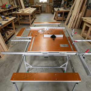 <span class=keywords><strong>Table</strong></span> de travail multifonctionnelle pour le travail du bois, 2200 mm de long, avec système de levage inversé, <span class=keywords><strong>rail</strong></span> de guidage pliable et établi coulissant pour le travail du bois - Product Image 2