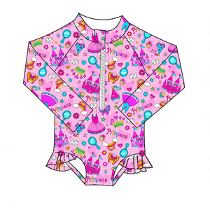 Maillot de bain une pièce à manches longues pour filles, <span class=keywords><strong>bikini</strong></span> d'été pour adolescentes et grandes filles, vêtements de plage, maillots de bain à fermeture éclair pour filles - Product Image 3