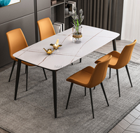 Nouveau design de mobilier de salle à manger Table en marbre Table et chaises de salle à manger Italian Rock Board