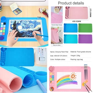 Tapis de peinture en silicone durable personnalisé par le fabricant avec palette de pigments antiadhésive pour la coloration et le dessin - Product Image 2