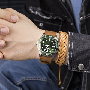 <span class=keywords><strong>Orologi</strong></span> da polso con cinturino in vera pelle <span class=keywords><strong>di</strong></span> lusso <span class=keywords><strong>orologi</strong></span> da uomo con accessori per gioielli <span class=keywords><strong>maschili</strong></span> verdi luminosi - Product Image 5