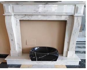 Chimenea de Mármol Blanco Calacatta de Estilo <span class=keywords><strong>Romano</strong></span> en Piedra Natural - Product Image 6