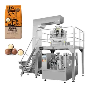 Otomatik döner fındık ağırlık ve paketleme makinesi aperatif gıda Premade kese paketleme makinesi