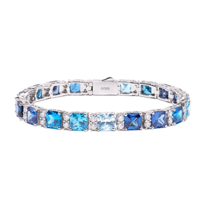 For <strong>Children</strong> Popular Style for Women Wedding Party Hip-Hop Rock Events S925 <strong>Silver</strong> Platinum Plated Zircon Tennis Charm <strong>Bracelet</strong> - Product Image 1