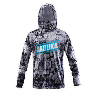 Hoodie de pêche professionnel anti-UV UPF 50, manches longues, protection UV, séchage rapide, personnalisable, en tissu recyclé. - Product Image 1