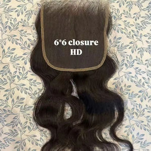 Hd 2x6レースクロージャースイスレースストレートブラジル100% 人間の生毛2x6クロージャー透明トップレース - Product Image 1