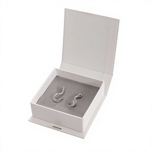 Premium Flip-Top Jewelry Cardboard Paper Box Ribbon-<strong>Tied</strong> <strong>Book</strong>-Shape Necklace Box Earrings Bracelets <strong>Rings</strong> Gift Packaging Box - Product Image 1