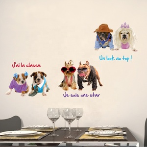 Autocollant personnalisé Animal <span class=keywords><strong>chien</strong></span> vêtements pour animaux de compagnie autocollant décoration de la maison sticker mural animaux boutique chambre PVC imperméable <span class=keywords><strong>papier</strong></span> <span class=keywords><strong>peint</strong></span> autocollant mural - Product Image 6