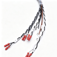 Harness Kabel Terpilin Multi-Cabang Kustom dengan Tabung Pelindung Spiral, Konektor Plastik Putih untuk Modul Kontrol Pendingin
