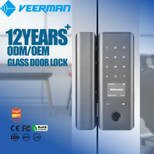 Cerradura Digital Inteligente para Puerta Corredera <span class=keywords><strong>de</strong></span> Vidrio TUYA, Control por Aplicación, para Oficina y Hogar, Aleación <span class=keywords><strong>de</strong></span> Aluminio, Nube M1, <span class=keywords><strong>Tarjeta</strong></span> IC, 4 Pilas AA, Gris Oscuro - Product Image 1