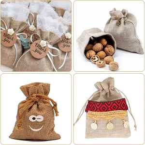 Wholesale Custom Shopping Drawstring Bags Reusable Custom <b>Gift</b> Packaging Jute Drawstring Bags with Custom LOGO - Product Image 5