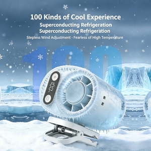 New Bladeless <b>Clip</b>‑on Turbo Mini Fan Portable Neck Waist Hanging Cooling Fan With Cooling Plate For Stroller Travel - Product Image 3