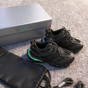2026 Designer Track 3.0 Retro <b>LED</b> Running <b>Shoes</b> EVA Midsole Doodle Pattern Zip Closure Microfiber Upper PVC Outsole Light Weight - Product Image 1