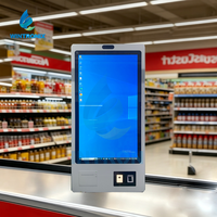 Kiosque tactile moderne 21,5/23,6/27/32'' pour banques et hôtels, machine de libre-service pour enregistrement, consultation et commande, avec fonction SDK et lecteur de codes-barres