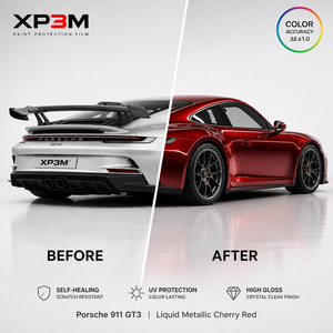ฟิล์มหุ้มรถยนต์ XP3M สีแดงเมทัลลิกชนิดน้ำ เงาแบบเมทัลลิก TPU ความหนา 7.5 มิล ซ่อมแซมตัวเองได้ ป้องกันรอยขีดข่วน ป้องกันการเหลือง - Product Image 3