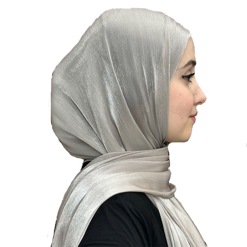 shimmer pleated hijab