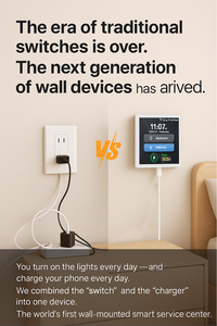 L10 Fusion Charge, premier interrupteur mural intelligent LCD au monde avec charge rapide PD 30W, WiFi/Zigbee, contrôle vocal/application, radar à ondes, US - Product Image 2