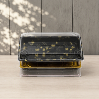 Barquette à sushi avec couvercle transparent 220x90mm en PET de qualité alimentaire, boîte d'emballage en plastique épaissi pour la restauration à emporter