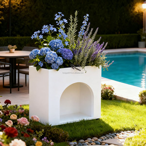 Harsambachten Moderne 2-in-1 plantenbak & dierenhuis Moderne bloempotten voor buiten, openbaar park, huis, balkon, achtertuin, tuindecoratie - Product Image 3