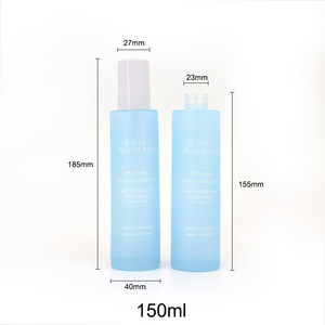 Flacon de sérum pour le visage en verre liquide cosmétique rond transparent réutilisable personnalisé de luxe 50 ml 80 ml 100 ml avec pompe - Product Image 6