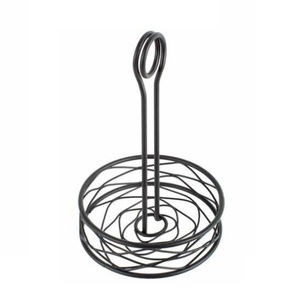 Soporte para tarjetas de visita hecho a mano en la India, elegante y único diseño moderno, mesa de alambre de Metal negro - Product Image 1
