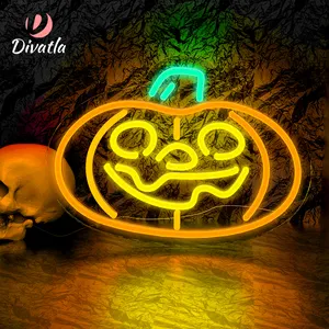 Großhandel Neonlichter Zeichen benutzer definierte Logo für Halloween-Party Dekoration flexible Lichter führte Leucht reklame