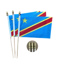 Ensemble de produits populaires 2026 de la série Drapeau du Congo, 11 pièces : Porte-clés, autocollant, crayon, drapeau à main, seau, pour la promotion