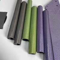 Tubo de Fibra de Carbono 3K de Alta Resistencia Personalizado con Acabado en Color para Aplicaciones Industriales