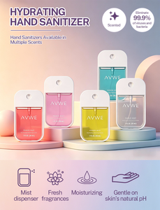 Desinfectante de manos hidratante con logotipo de marca personalizado, espray de perfume, desinfectante de manos con aroma a fruta fresca que mata los gérmenes - Product Image 4