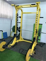Professionnel Multifonctionnel Commercial Smith Machine Squat Rack Demi Rack Cage Rack 2 en 1 Combinaison Gym Fitness Équipement