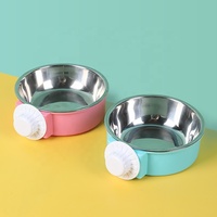 Gamelle suspendue pour animaux de compagnie (chiens et chats) – Mangeoire amovible pour chiot, en plastique solide et acier inoxydable, écologique, pour usage intérieur et extérieur