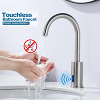 Robinet automatique à capteur HLK, sans contact, monotrou, finition chromée, pour salle de bain, cuisine et chambre à coucher