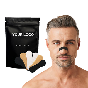 シュノーケリング用のラテックス通気性竹シルク鼻ストリップなし伸縮性のあるスリーピングノーズテープ昼夜用の黒い鼻ストリップ - Product Image 1