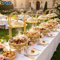 8L Gold Edelstahl Chafing Dish Buffet-Set mit Hängedeckel, geeignet für Bankette & Partys, Speisenwärmer, Präsentations- und Servierschale