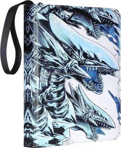 Porte-cartes en cuir personnalisé à 9 pochettes avec fermeture éclair pour cartes MTG, Pokémon, TCG, Yugioh, Baseball, et cartes à collectionner, avec clip de rangement pour cartes de crédit en PU. - Product Image 1