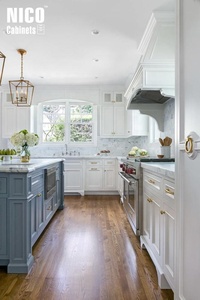 NICOCABINET Meubles <span class=keywords><strong>de</strong></span> <span class=keywords><strong>cuisine</strong></span> Cararra Carrelage en marbre Dosseret Chêne blanc Plaine Grain <span class=keywords><strong>de</strong></span> cygne Vernis <span class=keywords><strong>Peinture</strong></span> avec évier inclus - Product Image 5