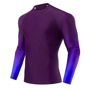 Camiseta Deportiva de Compresión para Hombre, Manga Larga, Protección UV, Color Verde Degradado, Transpirable, Secado Rápido, con Logotipo Personalizado - Product Image 5
