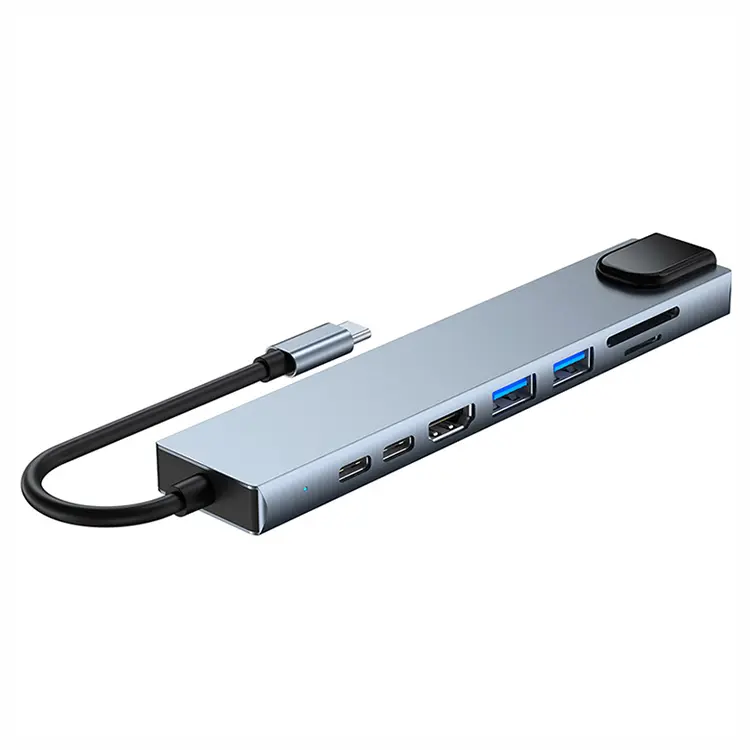 Usb Hub 3.0 8 Port Usb C yerleştirme istasyonu Thunderbolt Ethernet 10/100M adaptör tipi C dönüştürücü 8 1 Mac Mini M1 Dock