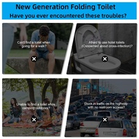 Toilette d'urgence pliable portable pour adultes/enfants pour le camping en plein air avec couvercle et porte-papier, capacité de 15 L, pour les voyages et la randonnée, capacité de charge de 150 kg